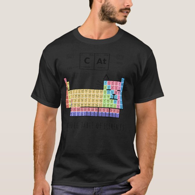 Chemistry Cat, Periodic Table Of Elements T-Shirt (Front)