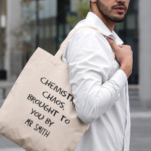 Chemistry Chaos Personalised Chemistry Teacher Tote Bag