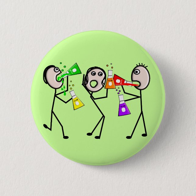 Chemistry/Chemists Stick People Gifts 6 Cm Round Badge (Front)