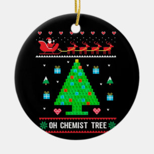 Chemistry Christmas Outfit Chemist Tree Xmas Ceramic Tree Decoration
