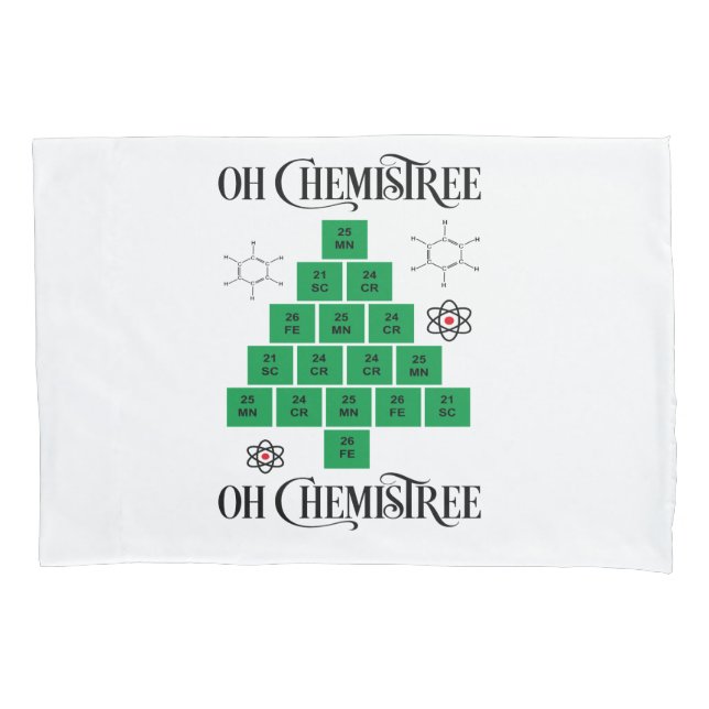Chemistry Christmas Tree Pillowcase (Front)