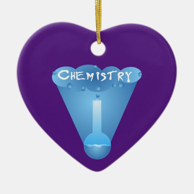 Chemistry Cloud Beaker Ceramic Tree Decoration (Front)