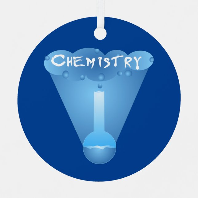 Chemistry Cloud Beaker Metal Tree Decoration (Front)