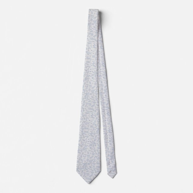 Chemistry diagram pattern blue on grey tie (Front)