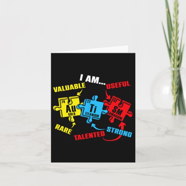 Chemistry Elements Periodic Table Puzzle Autism Aw Card (Front)