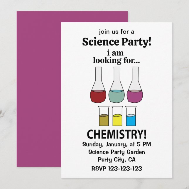 Chemistry Funny I am Looking For Chemistry Invitation (Front/Back)