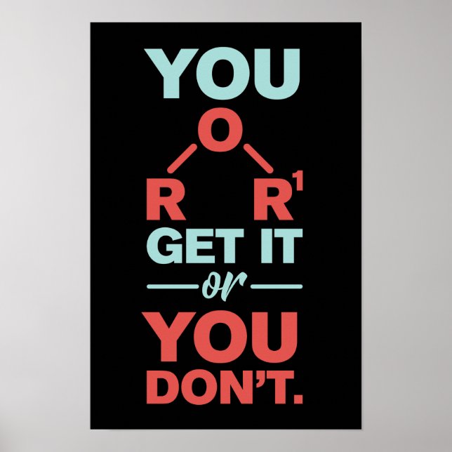 Chemistry Gag You Get It or You Don't Teachers Poster (Front)