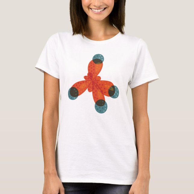 Chemistry Geek Orange Methane Molecule T-Shirt (Front)
