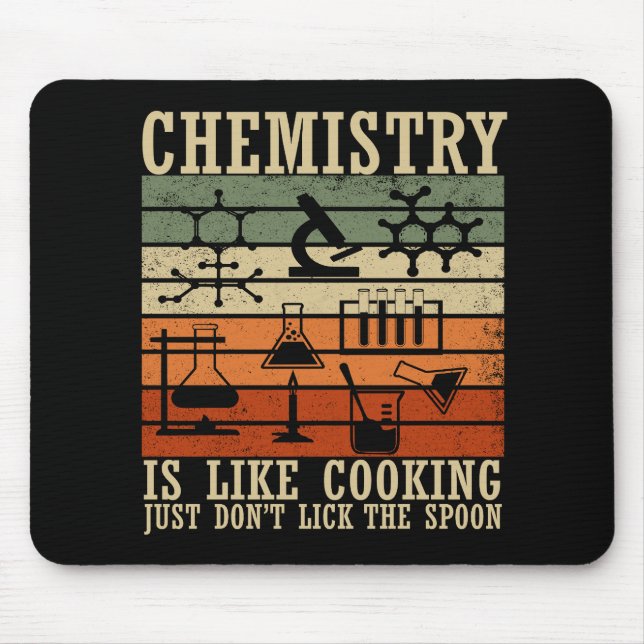 chemistry is like cooking vintage chemist mouse pad (Front)