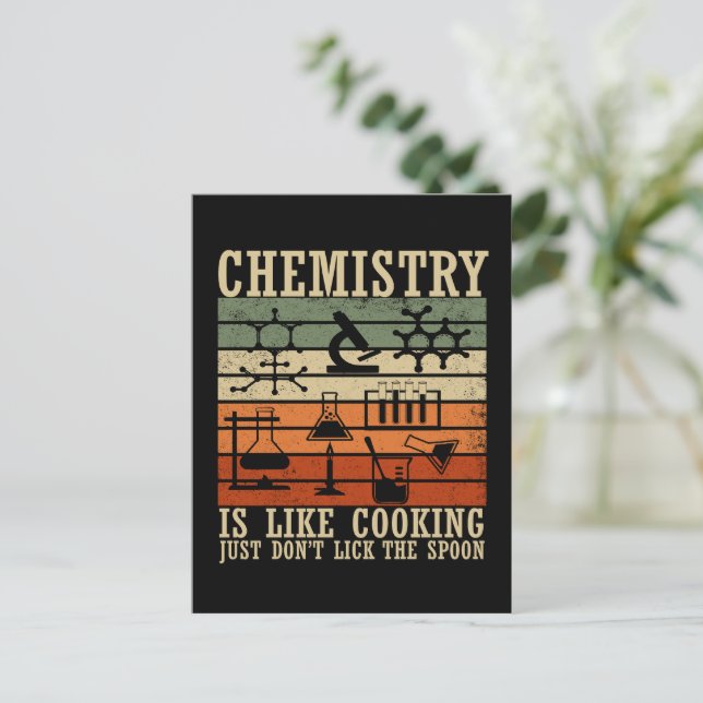 chemistry is like cooking vintage chemist postcard (Standing Front)