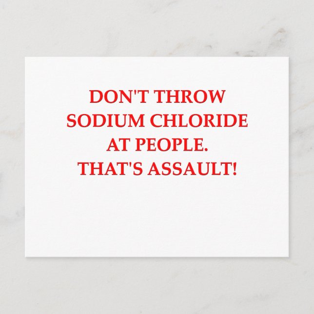 chemistry joke postcard (Front)