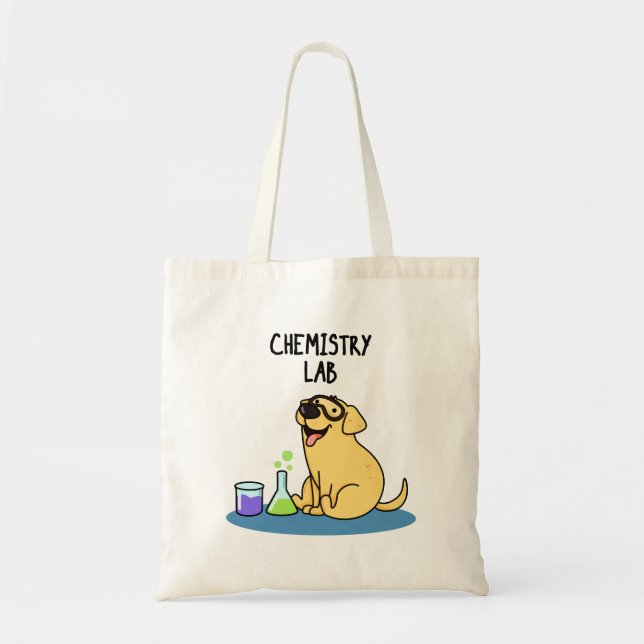 Chemistry Lab Funny Labrador Dog Pun  Tote Bag (Front)
