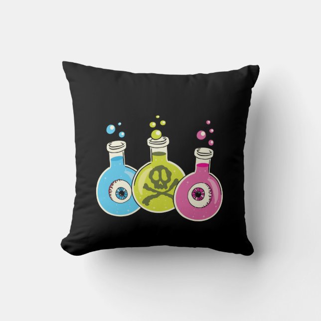 Chemistry Lab Halloween Throw Pillows (Front)