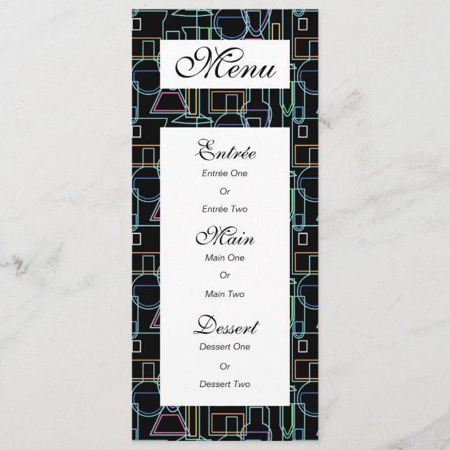 Chemistry Lab Lines Menu (Front)