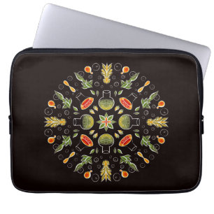 Chemistry Lab Science Botanical Pattern Laptop Sleeve