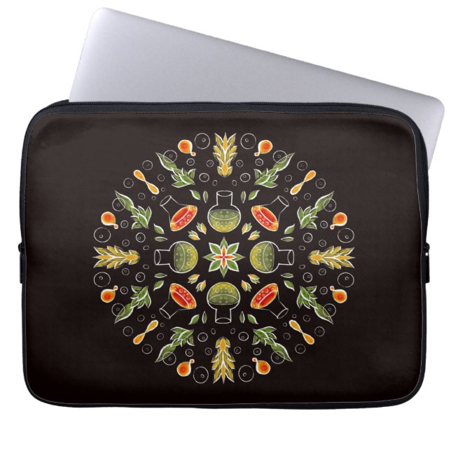 Chemistry Lab Science Botanical Pattern Laptop Sleeve (Front)