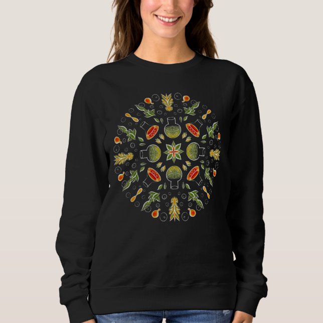 Chemistry Lab Science Botanical Pattern Sweatshirt (Front)