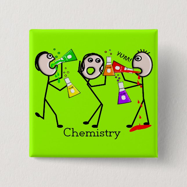 Chemistry Lovers Stick People Design Gifts 15 Cm Square Badge (Front)
