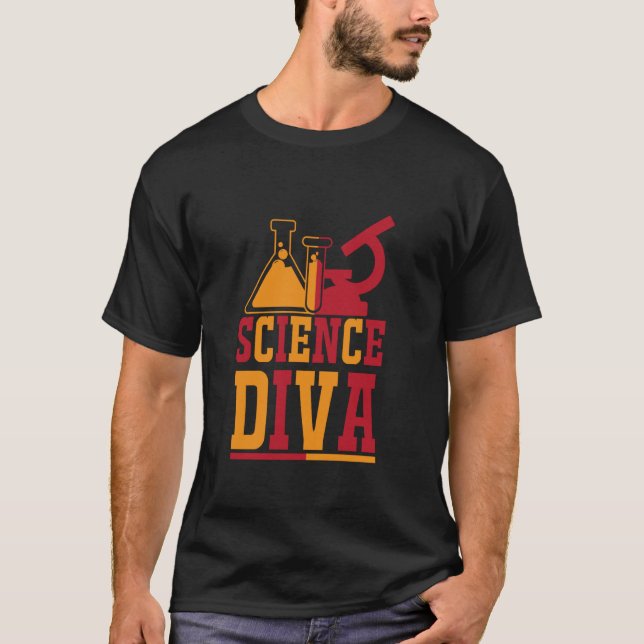 Chemistry Microscopes Science Diva Female STEM T-Shirt (Front)