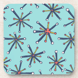 Chemistry Molecule Retro Modern Abstract Pattern Coaster