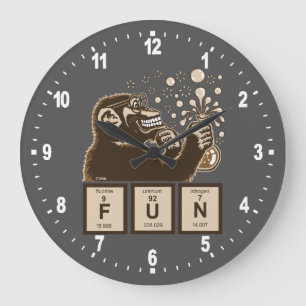 Chemistry monkey discovered fun large clock