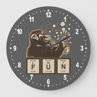 Chemistry monkey discovered fun large clock