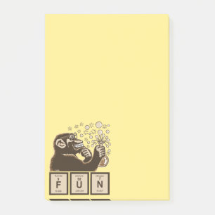 Chemistry monkey discovered fun post-it notes