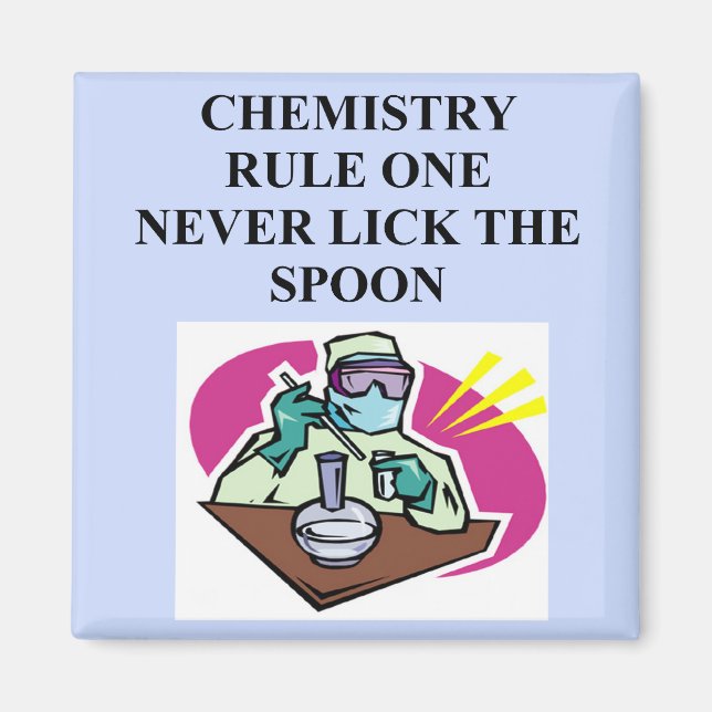 chemistry: never lick the spoon magnet (Front)