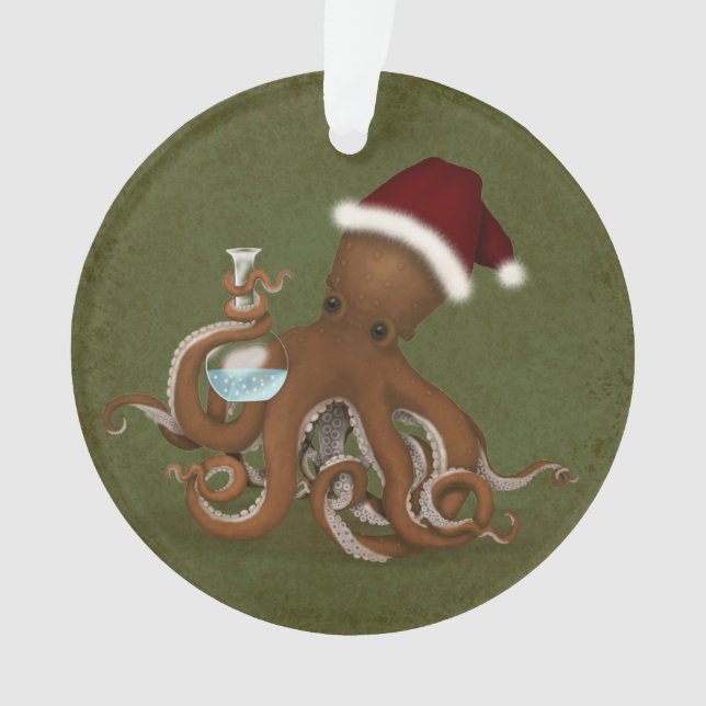 Chemistry Octopus Steampunk Christmas Science Ornament (Front)