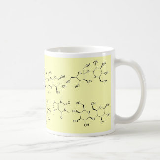 chemistry of tea and coffee in yellow coffee mug