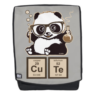 Chemistry panda discovered cute backpack