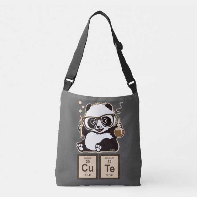 Chemistry panda discovered cute crossbody bag (Front)
