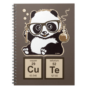 Chemistry panda discovered cute notebook