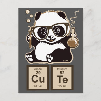 Chemistry panda discovered cute postcard