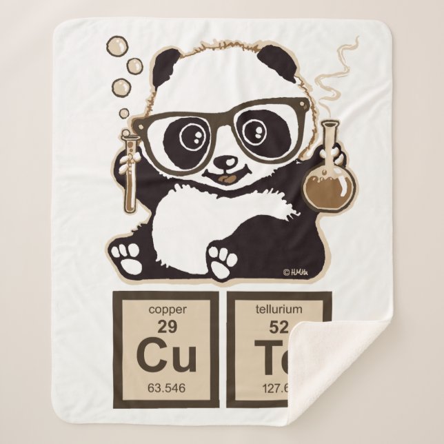 Chemistry panda discovered cute sherpa blanket (Front)