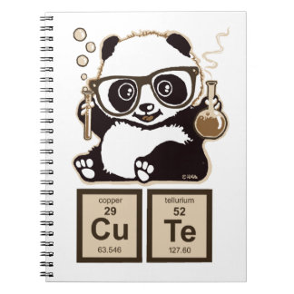 Chemistry panda discovered cute spiral notebook