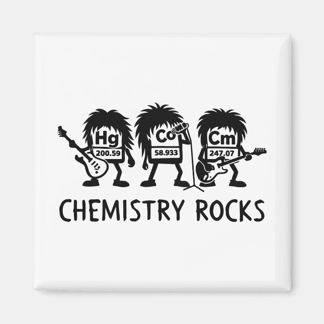 Chemistry Rocks Science Rock Band Magnet (Front)