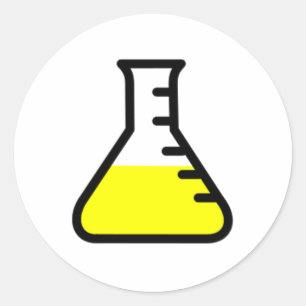 Chemistry Science Beaker Classic Round Sticker