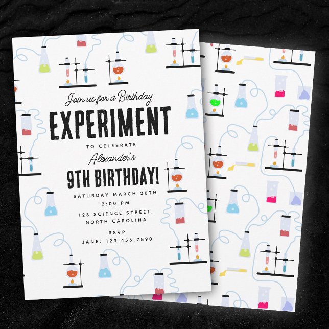 Chemistry Science Experiment Kids Birthday Party  Invitation (Chemistry Science Experiment Kids Birthday Party Invitation)