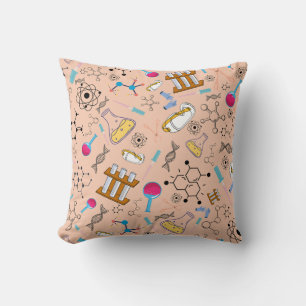 Chemistry Science Symbols Pattern Cushion