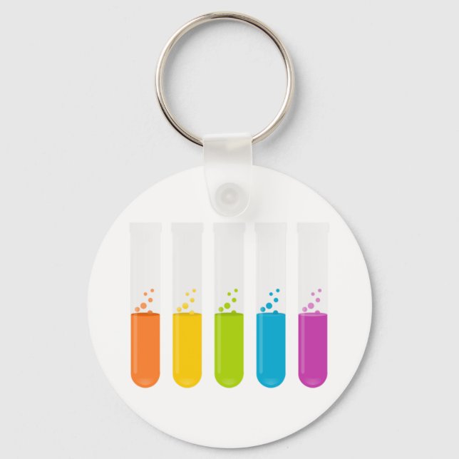 Chemistry Science Test Tubes Key Ring (Front)