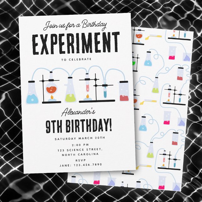 Chemistry Science Test Tubes Kids Birthday Party  Invitation (Chemistry Science Test Tubes Kids Birthday Party Invitation)