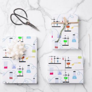 Chemistry Science Test Tubes Lab School Subject  Wrapping Paper Sheet