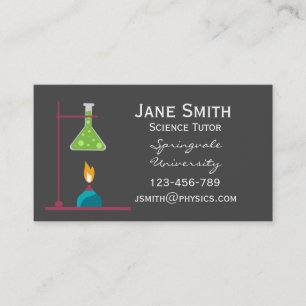 Chemistry science tutor bunsen burner business card