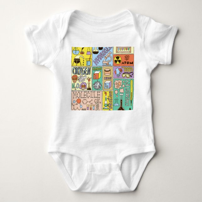 Chemistry Science Vintage Illustration Set Baby Bodysuit (Front)