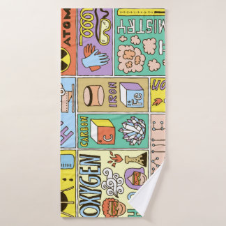 Chemistry Science Vintage Illustration Set Bath Towel