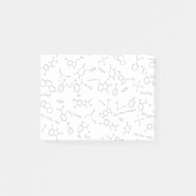 Chemistry scientific symbol pattern post-it notes (Front)