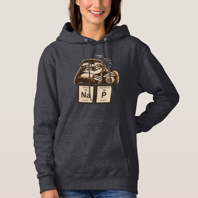 Chemistry sloth discovered nap hoodie (Front)