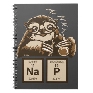Chemistry sloth discovered nap spiral notebook