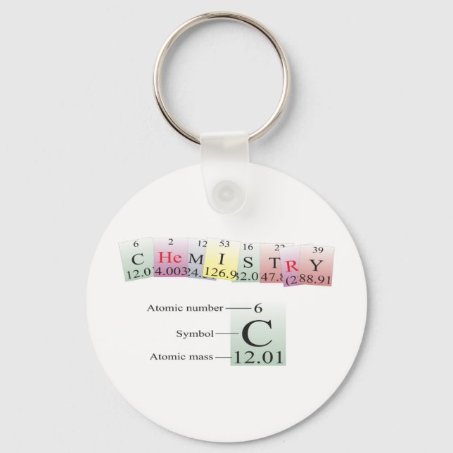 Chemistry Spelled with elements Key Ring (Front)